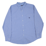 CHAPS Mens Blue Check Shirt 2XL Cotton Blend Button-Down Collar Casual Wear