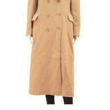 PENDLETON Womens Beige Wool Long Sleeve Button Coat L Plain Stylish Warm