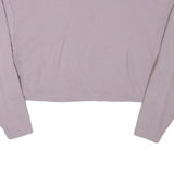 PUMA Womens Lilac Plain Cotton Pullover Crew Neck Jumper M Casual Cropped