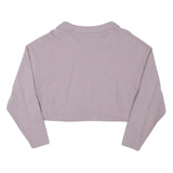 PUMA Womens Lilac Plain Cotton Pullover Crew Neck Jumper M Casual Cropped