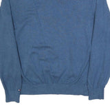TOMMY HILFIGER Mens Blue & White Argyle Patterned Cotton Jumper V-Neck M