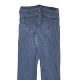 LEE Womens Blue Cotton Blend Regular Straight Jeans W30 L28 Classic Fit Zip