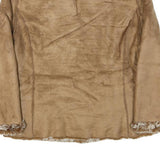 COLDWATER CREEK Womens Beige Faux Shearling Jacket S Polyester Blend Zip Casual