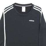 ADIDAS Womens Black Sweatshirt Crew Neck S Cotton Blend Sport Casual Pullover