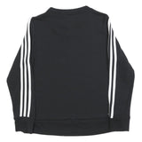 ADIDAS Womens Black Sweatshirt Crew Neck S Cotton Blend Sport Casual Pullover