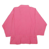 CREATION MANOR Womens Pink Jacket L Zip Plain Casual Lightweight