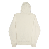REEBOK Mens Cream Hoodie M Cotton Pullover Drawstring Hood Sweatshirt