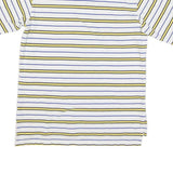 POLO RALPH LAUREN Mens White & Yellow Striped Short Sleeve Polo Shirt L Cotton