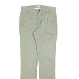 TIMBERLAND Mens Cotton Blend Slim Straight Trousers Sage Green W30 L32 Casual