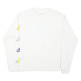 ADIDAS Womens White Love Unites Graphic T-Shirt S Long Sleeve Crew Neck