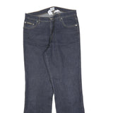 CALVIN KLEIN JEANS Womens Dark Blue Regular Straight Denim Rinse W30 L30 Zip