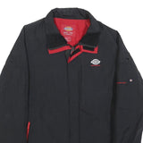 DICKIES Mens Black & Red Zip Jacket XS Polyester Blend Plain Workwear Style