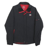 DICKIES Mens Black & Red Zip Jacket XS Polyester Blend Plain Workwear Style