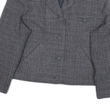 INTERNATIONAL SCENE Womens Grey Check Wool Button Jacket L Tailored Classic