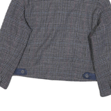 INTERNATIONAL SCENE Womens Grey Check Wool Button Jacket L Tailored Classic