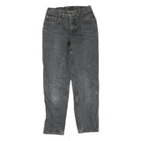 LEVI'S Womens Regular Fit Black Denim Jeans W28 L29 Classic Cotton Blend Zip