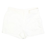 FILA Womens White Casual Shorts M W30 Polyester Plain Button Closure Side