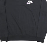NIKE Mens Black Crew Neck M Sweatshirt Cotton Blend Pullover Casual