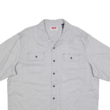 WRANGLER Mens Grey Cotton Blend Casual Shirt XL Workwear Button Pocket