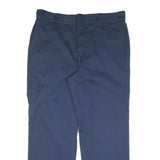 DICKIES Mens Cotton Navy Regular Fit Straight Leg Trousers W38 L30 Workwear