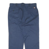 DICKIES Mens Cotton Navy Regular Fit Straight Leg Trousers W38 L30 Workwear
