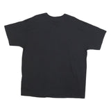 FRUIT OF THE LOOM Mens Black Graphic T-Shirt 2XL Short Sleeve Crew Neck Linking