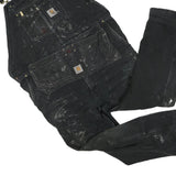 CARHARTT Mens Black Cotton Blend Dungarees Regular Fit Durable Workwear 2XL W50