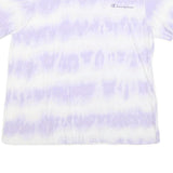 CHAMPION Mens White & Lilac Tie Dye T-Shirt M Short Sleeve Crew Neck Cotton