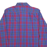 NAUTICA Mens Blue & Red Check Shirt L Long Sleeve Cotton Blend Button Closure