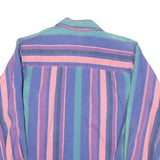 WRANGLER Womens Blue & Pink Striped Shirt M Cotton Blend Casual Long Sleeve