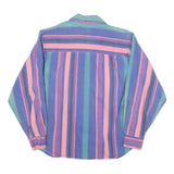 WRANGLER Womens Blue & Pink Striped Shirt M Cotton Blend Casual Long Sleeve