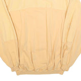 Mens Beige Cotton Blend Sweatshirt L Button Neck Casual Pullover Lightweight