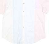 ESCADA SPORT Womens Pink & White Cotton Blend Shirt L Classic Button Front