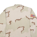 AMERICAN APPAREL Mens Beige & Brown Camouflage Military Button Jacket XL Cotton