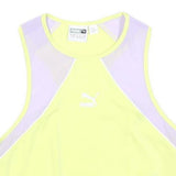 PUMA Womens Yellow & Lilac Sports Top Sleeveless Crew Neck UK 14 Activewear