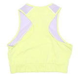 PUMA Womens Yellow & Lilac Sports Top Sleeveless Crew Neck UK 14 Activewear