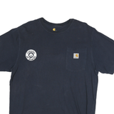 CARHARTT Mens Navy Blue Graphic T-Shirt M Short Sleeve Crew Neck Pocket