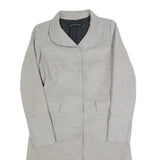 ZARA WOMAN Womens Grey Button Jacket M Plain Classic Tailored Long Sleeve