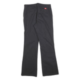 DICKIES Womens Cotton Blend Black Regular Fit Straight Leg Trousers W32 L32 Zip