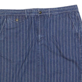 LAUREN RALPH LAUREN Womens Blue Denim Striped Pencil Knee Length Cotton Blend