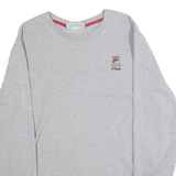 FILA Mens Grey Sweatshirt Crew Neck M Cotton Blend Pullover Logo Graphic
