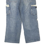 Mens Blue Cargo Regular Fit Cotton Blend Zip Denim Jeans W34 L25 Workwear