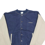 JII Mens Blue & Beige Lakeshore Button Cotton Denim Jacket L Casual Outerwear