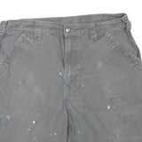 CARHARTT Mens Shorts Grey Casual Cotton Blend M W34 Workwear Paint Marks