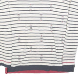 WHITE STUFF Womens Cream & Navy Patterned Cotton Blend Jumper Round Neck Basic