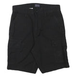 LEVI'S Mens Black Cargo Shorts L W30 Cotton Blend Comfort Pocket Style