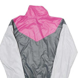 NIKE Womens Pink & Grey White Zip Jacket XS Polyester Colourblock Sportswear