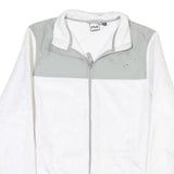 FILA Womens White & Grey Zip Jacket L Polyester Blend Plain Sport Casual