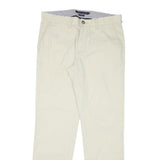 TOMMY HILFIGER Mens Cotton Blend Beige Regular Fit Straight Trousers W32 L32