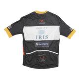LOUIS GARNEAU Mens Black White & Yellow Cycling Jersey L Short Sleeve Crew Neck